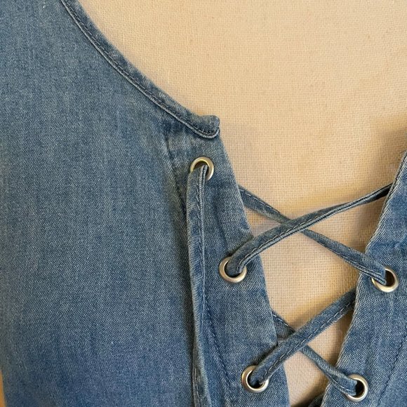 Derek Heart lace-up soft cotton top - Picture 4 of 6